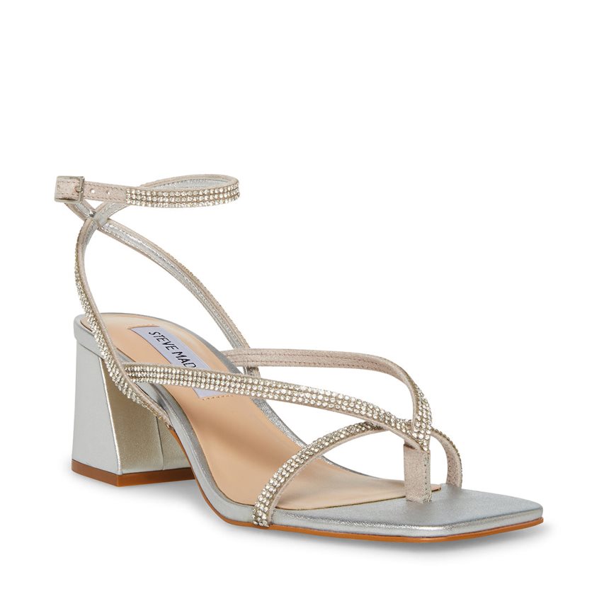 Silver Steve Madden Alaina-r Women's Heels Sandals | PH 6318NWH